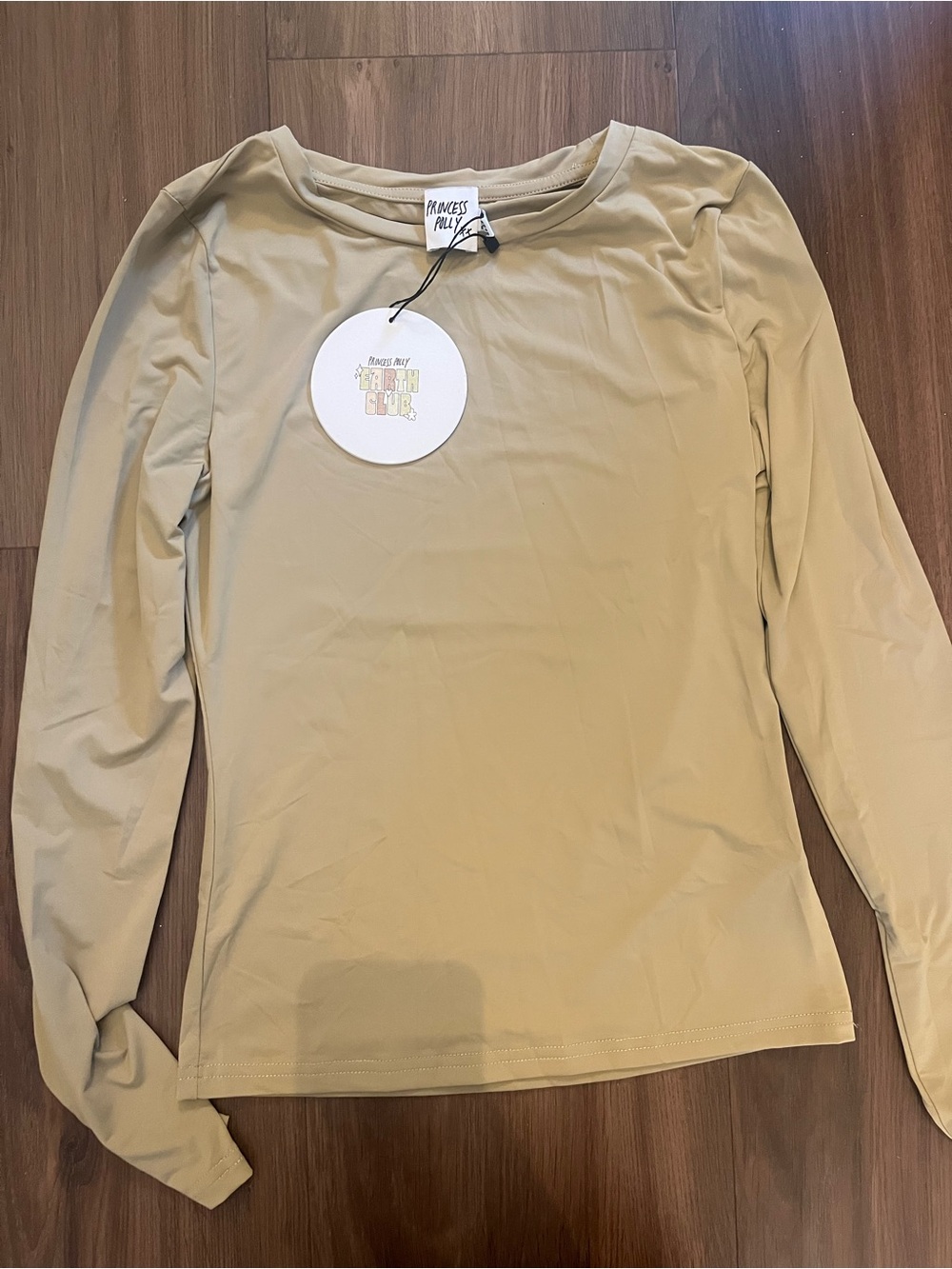 Princess Polly Earth Club Beige Long Sleeve Top Size 6